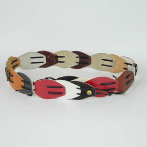 70s Vintage Leather Belt Women's Multi Color S